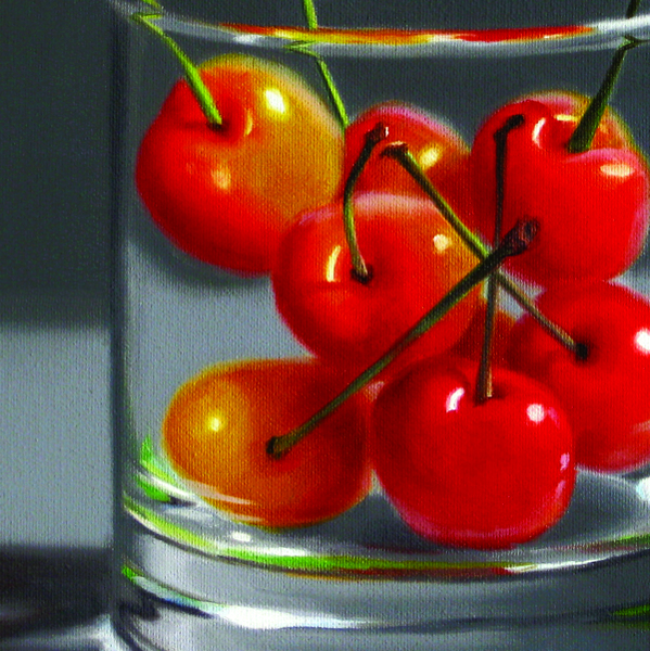 Cherries in Two Glasses oil painting