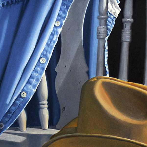 Cowboy Hat on White Chair oil painting