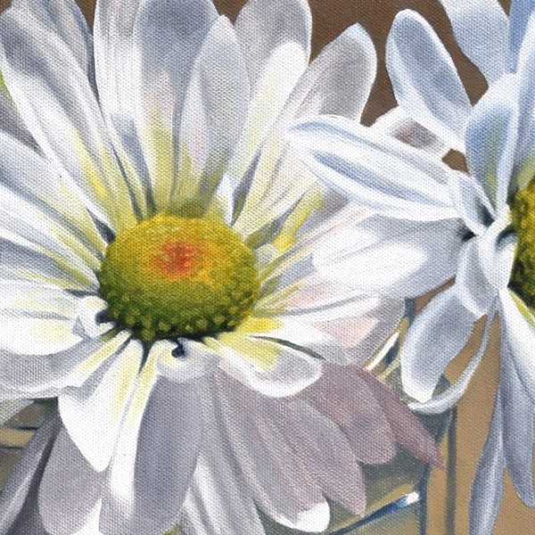 White Daisies in Glass Jar