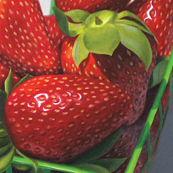 Pint of Strawberries oil painting