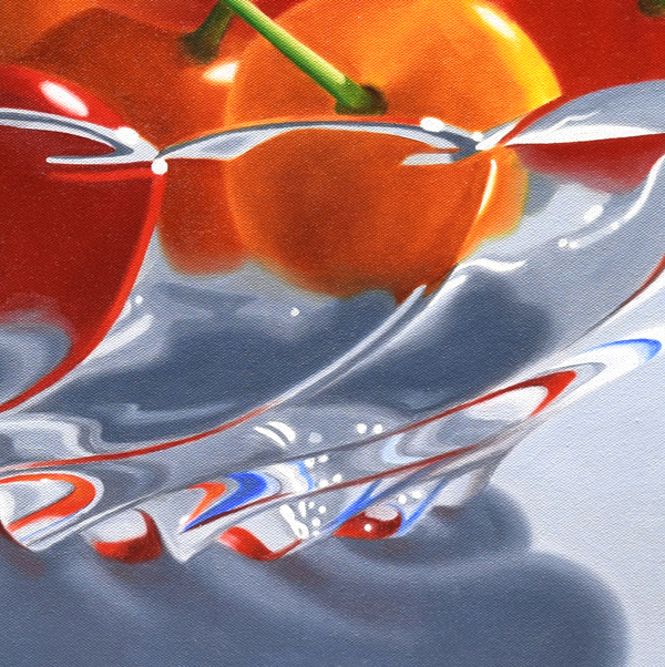 Rainier Cherries in Glass Bowl