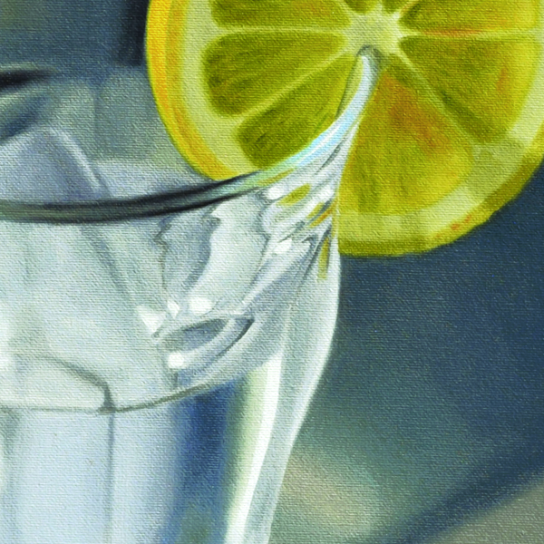 Water Glasses with Lemon Slices oil painting